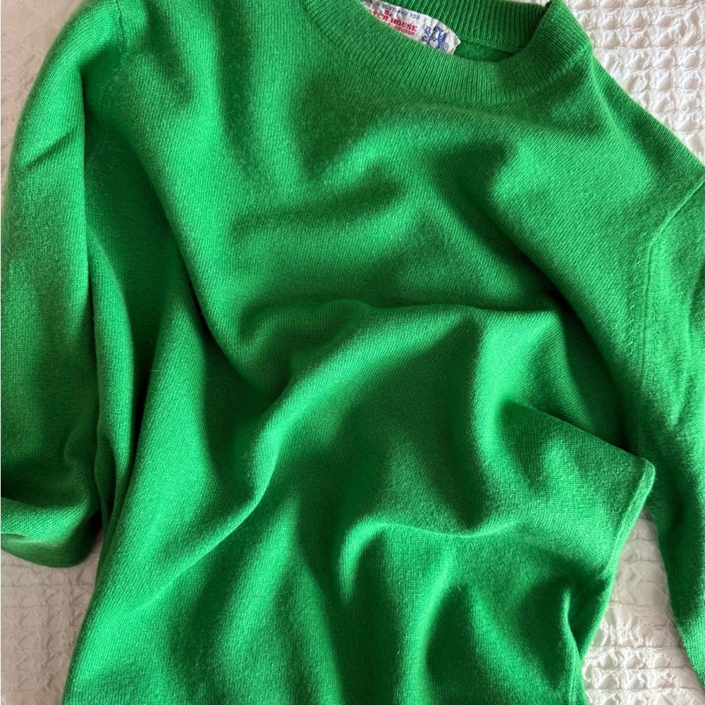 Vintage Ballantyne Cashmere Sweater Emerald Green Scotland Quiet Luxury Women S - Picture 11 of 11